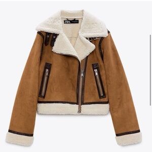 Zara Shearling Bomber Jacket